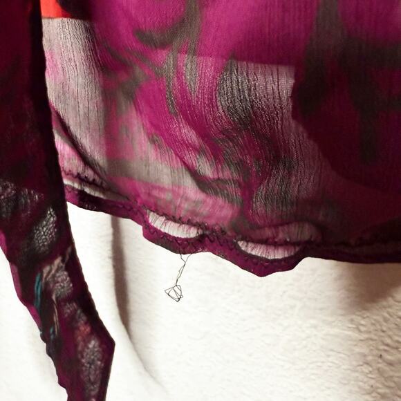 NWT Esprit Y2K Asian Kimono Sheer Empire Waist Top - Picture 8 of 9